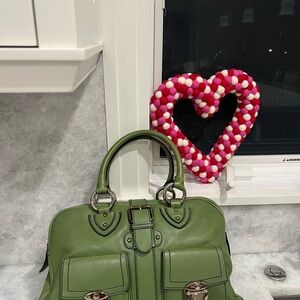 Marc Jacob Green Handbag with Buckle Accents